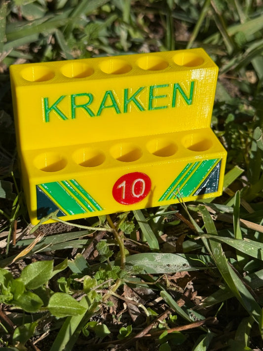 Display to hold 10 Kraken Crayon divot tools